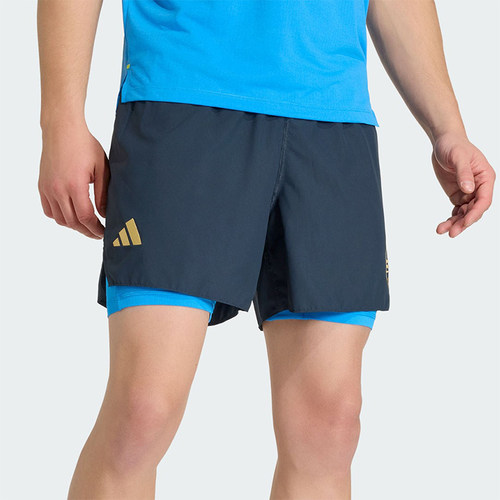 Adidas/阿迪达斯正品夏季男士运动二合一跑步训练复古短裤KE8460