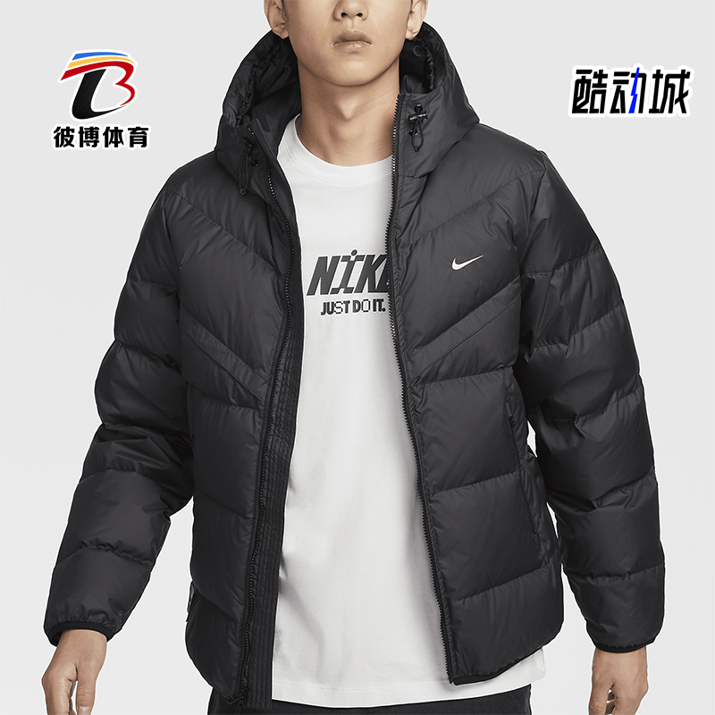 耐克男士保暖宽松印花运动羽绒服