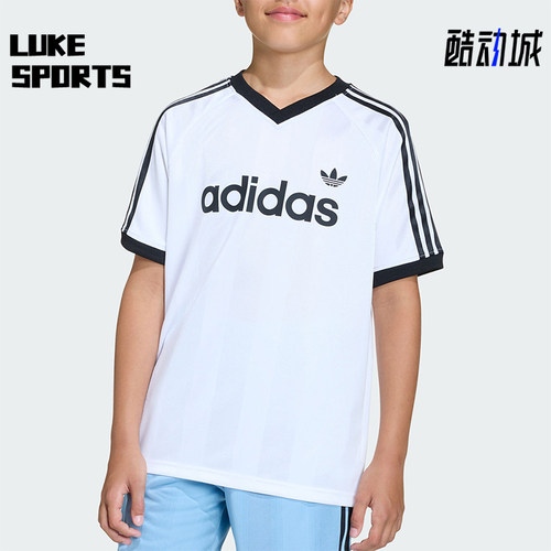 Adidas/阿迪达斯正品三叶草大童经典亲肤运动针织短袖T恤KE2841