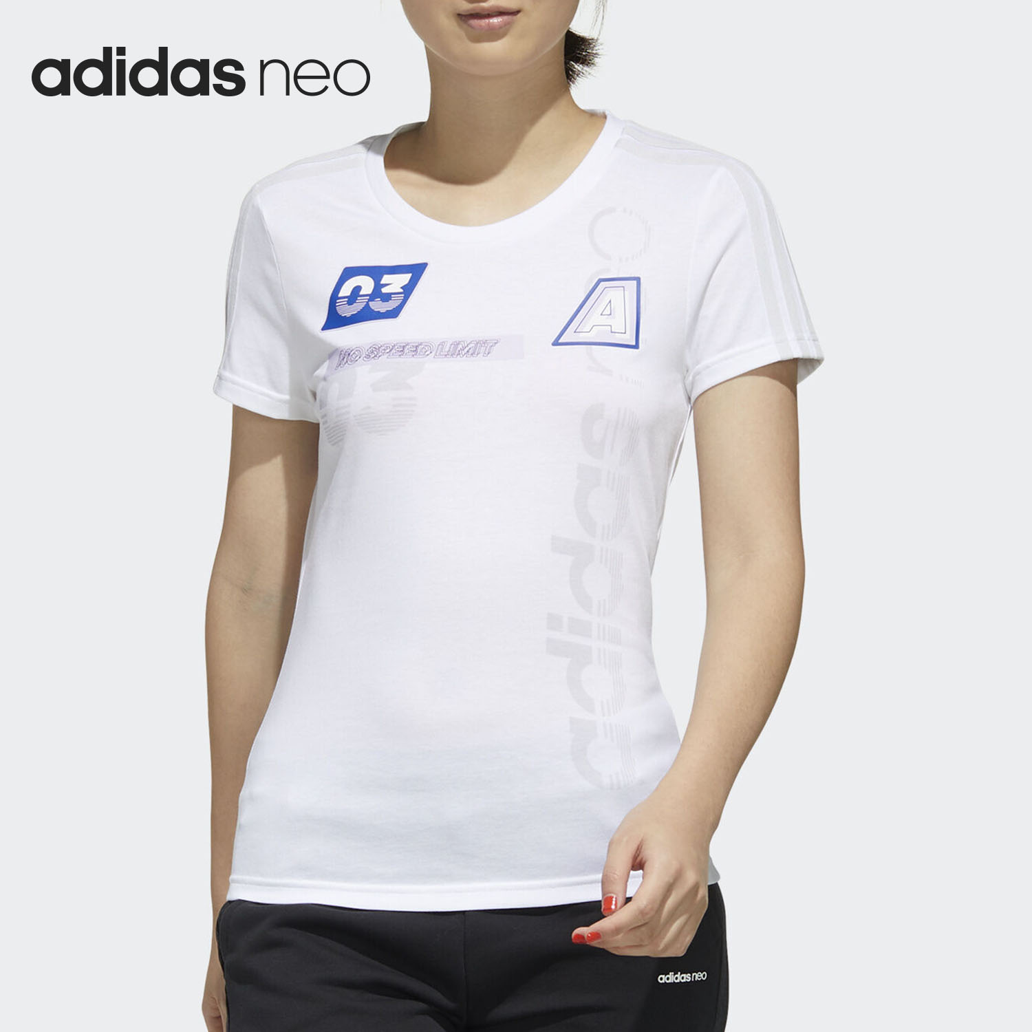 Adidas/阿迪达斯正品neo W FAVES TEE 女子运动休闲短袖T恤FP7377