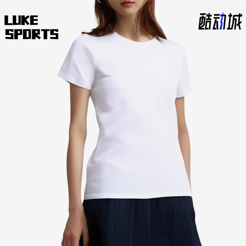 Nike/耐克正品圆领休闲短袖新款女白色经典常规短袖T恤743041-100
