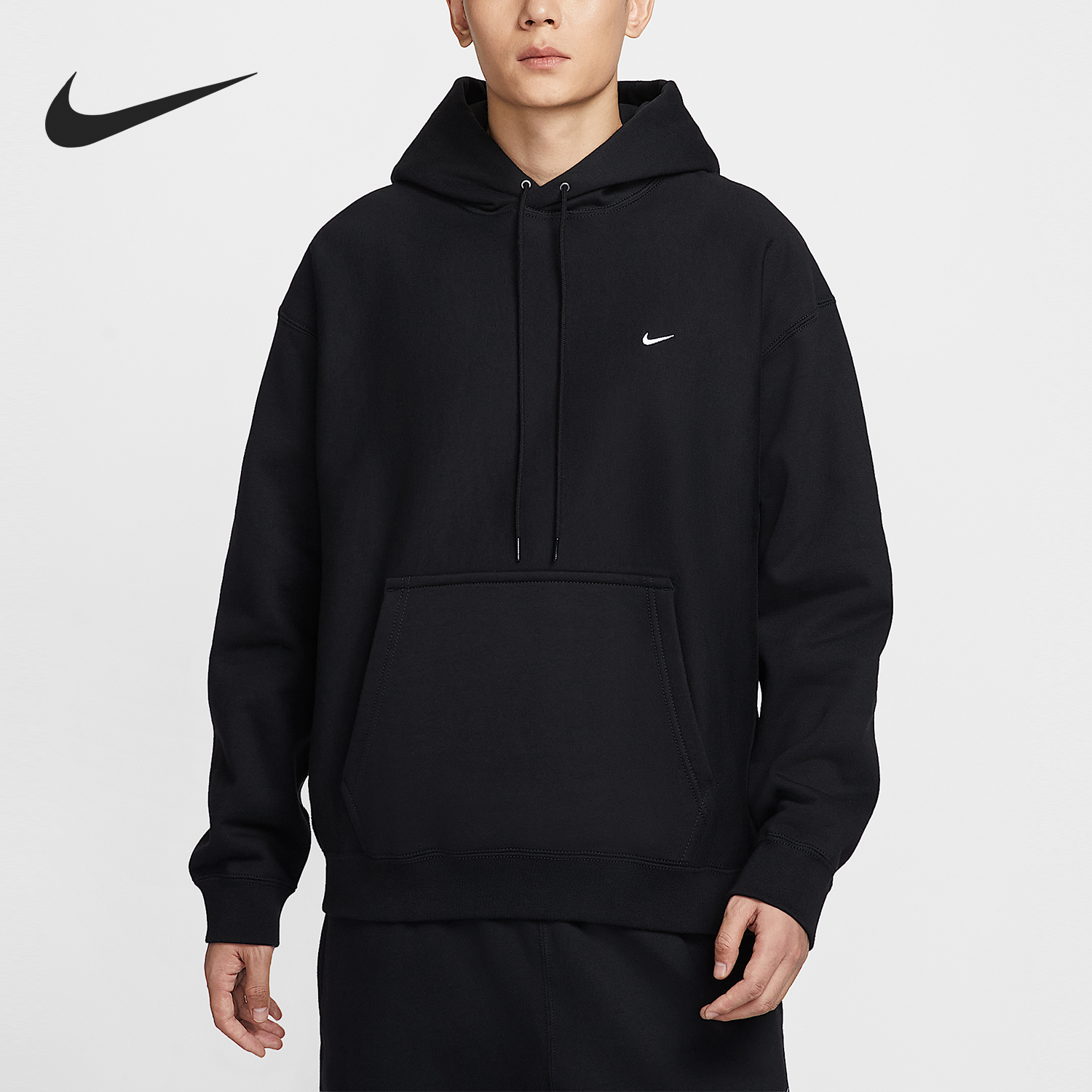 Nike/耐克正品Solo Swoosh男士加绒套头连帽卫衣HV1083-010