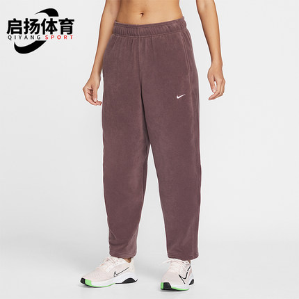 Nike/耐克正品2025冬季款女士休闲中腰摇粒绒刺绣长裤HV3708-502