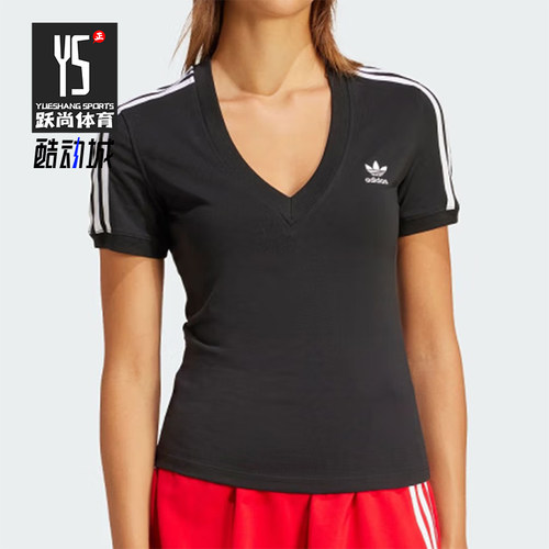阿迪达斯女士修身简约短袖T恤