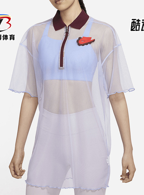 Nike/耐克正品2025女士日常翻领套头透气网纱连衣裙DD4526-580