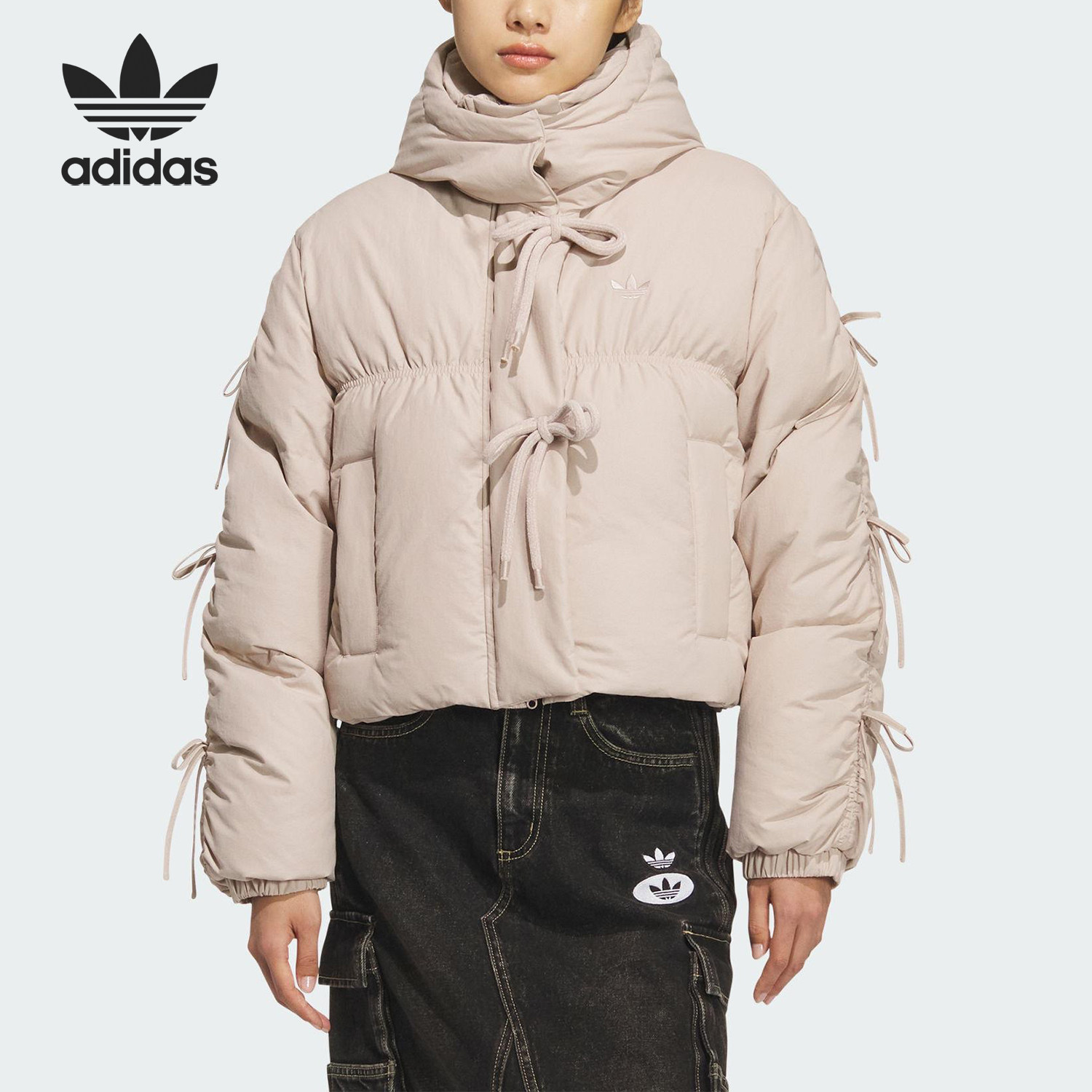 Adidas/阿迪达斯官方正品BOW PLAY DOWN女士时尚连帽羽绒服KC2610