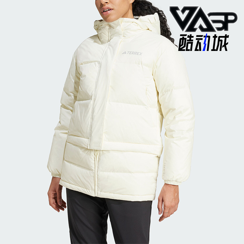 阿迪达斯女士抗风保暖鹅绒服