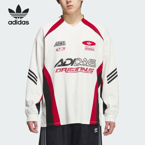Adidas/阿迪达斯正品三叶草男士宽松赛车风运动长袖KF5156