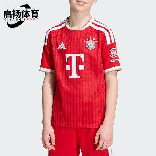 Adidas/阿迪达斯正品2026年大童时尚运动球衣短袖T恤JZ3098