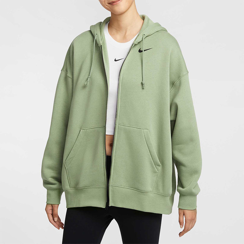 耐克男女加绒休闲保暖连帽外套