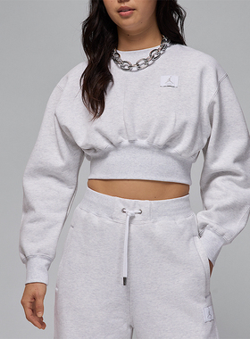 Nike/耐克正品JORDAN女士短款针织运动经典卫衣套头衫FV7153-051