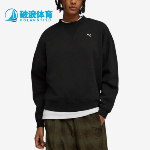 Puma/彪马正品Essentials女黑色加绒宽松经典保暖卫衣634735-01
