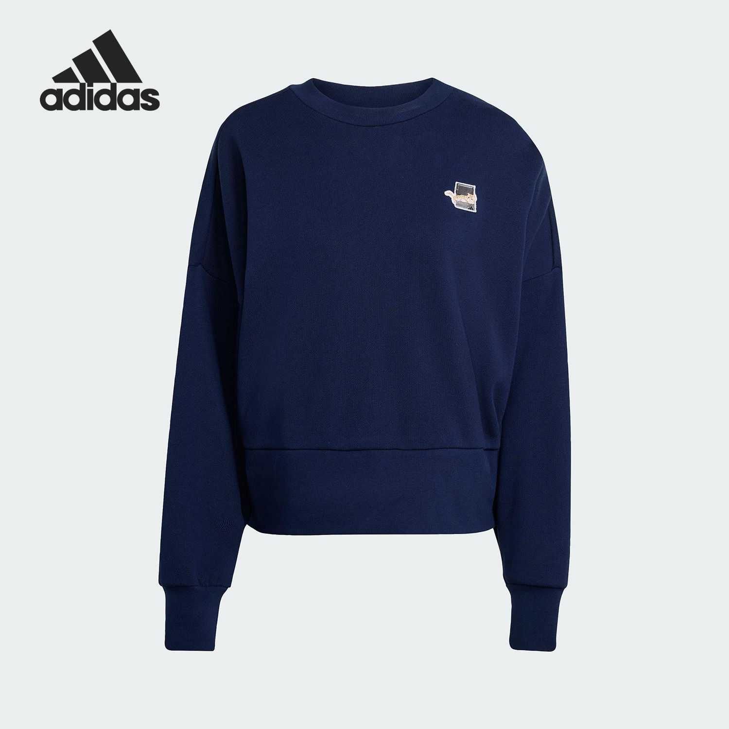 Adidas/阿迪达斯正品W CAT SWT女士复古简约卫衣套头衫JV8406