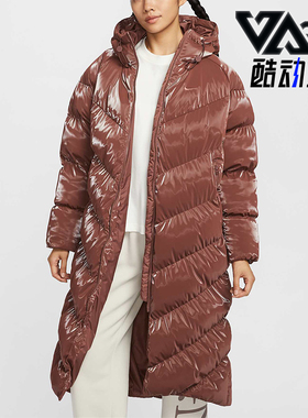 Nike/耐克正品保暖2024新款女士时尚连帽拉链长袖棉服FV7828-218