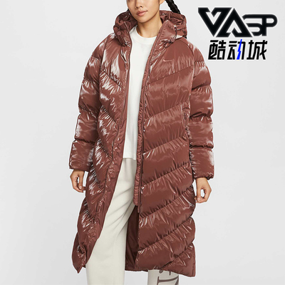 耐克女士连帽拉链长袖棉服