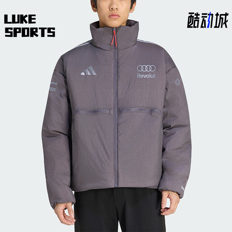 Adidas/阿迪达斯正品新款男士保暖高领经典拉链长袖棉服KF8536
