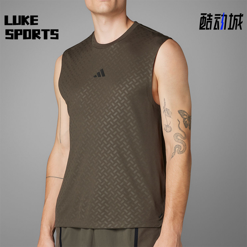 阿迪达斯男士运动健身无袖背心