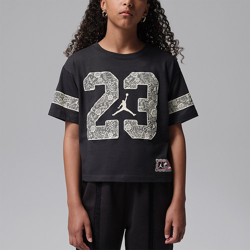 Nike/耐克正品Jordan大童透气花卉蕾丝图案短袖T恤IZ7547-024