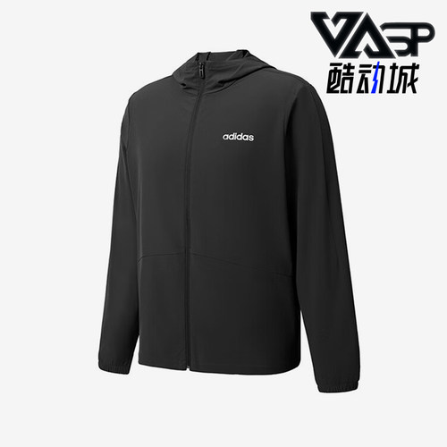Adidas/阿迪达斯正品新款男女黑色纯色经典休闲夹克外套JN8451