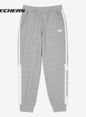 Skechers/斯凯奇正品春季新款儿童休闲针织撞色长裤 L221B035