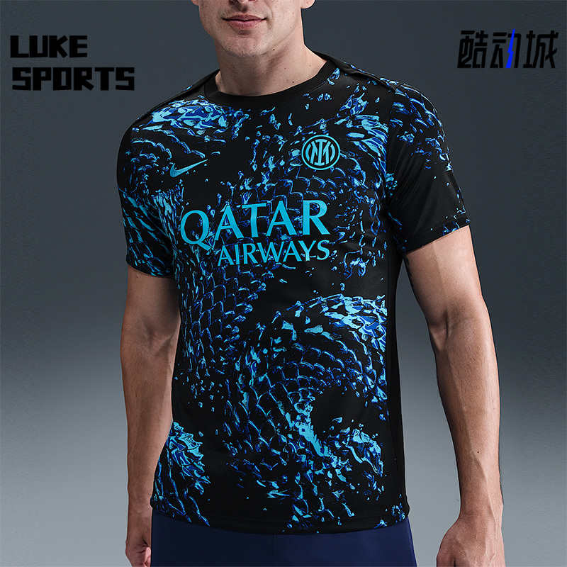Nike/耐克正品Dri-FIT男士时尚足球透气运动经典短袖HJ7145-448