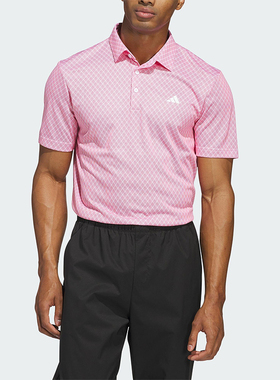 Adidas/阿迪达斯正品新款男粉白色时尚经典简约短袖Polo衫JF4946