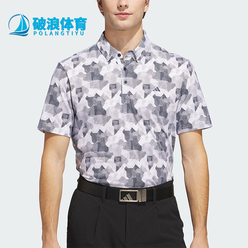 Adidas/阿迪达斯正品2025夏季款男士休闲满印花翻领POLO衫JP2366