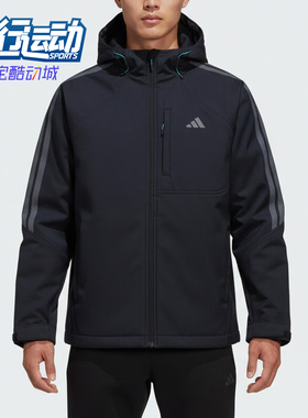 Adidas/阿迪达斯正品Softshell男士连帽经典拉链软壳外套KR2498