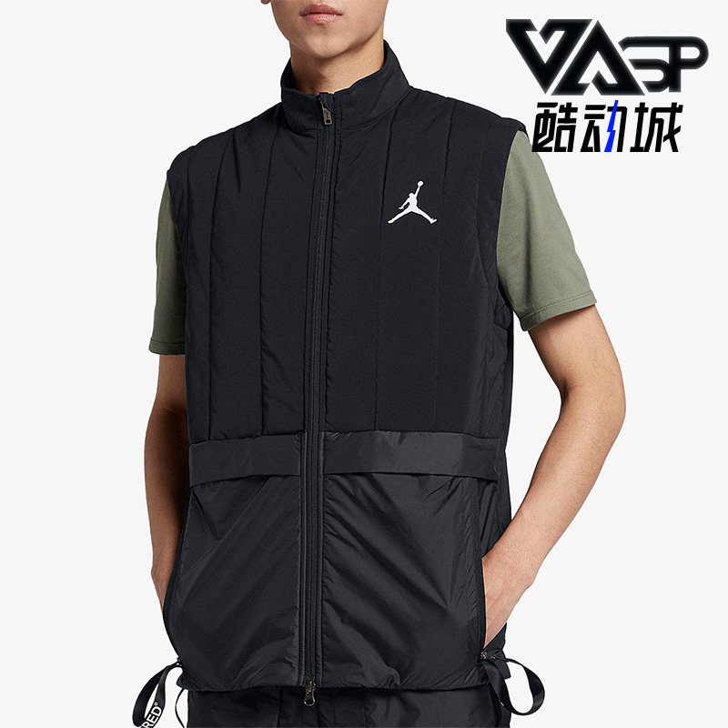 Nike/耐克正品JORDAN新款男黑色训练保暖经典宽松马甲AJ1057-010