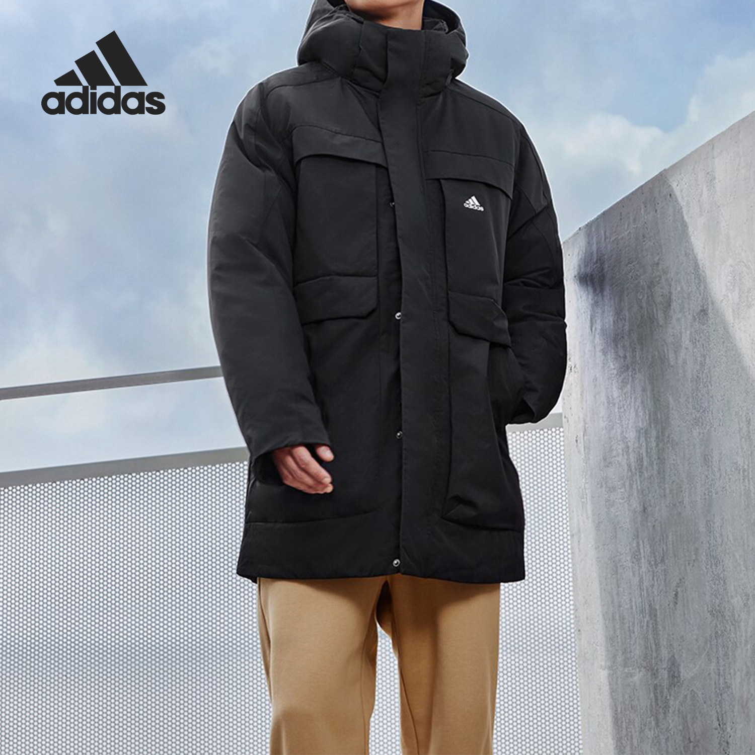 男士连帽羽绒服Adidas/阿迪达斯