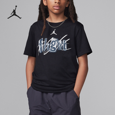 Nike/耐克正品Jordan大童休闲印花运动针织短袖T恤HQ7557-010