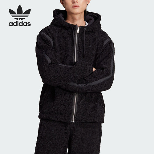 Adidas/阿迪达斯三叶草男子宽松加绒连帽运动外套II5807