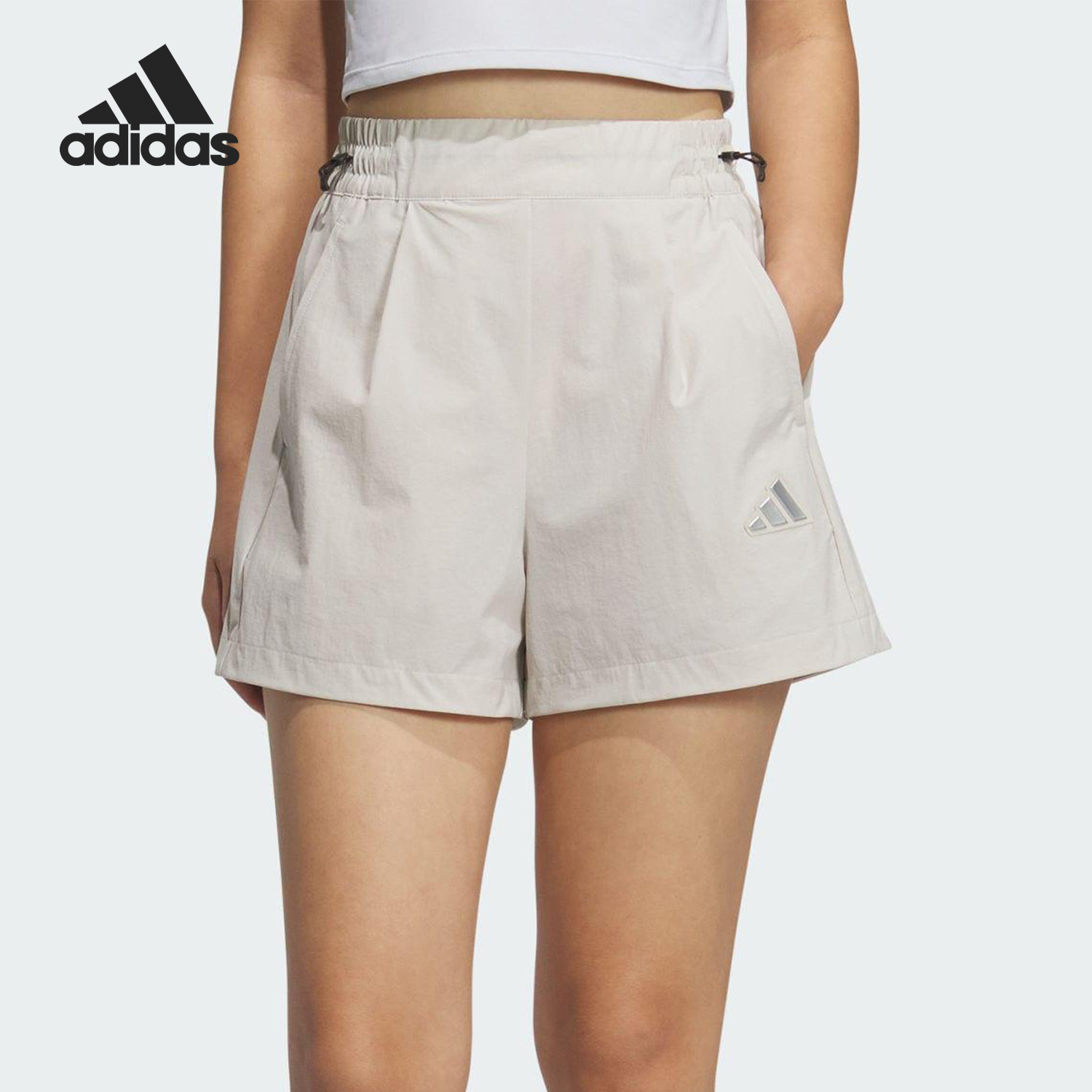 Adidas/阿迪达斯官方正品2025夏季女士梭织透气跑步短裤JM8827