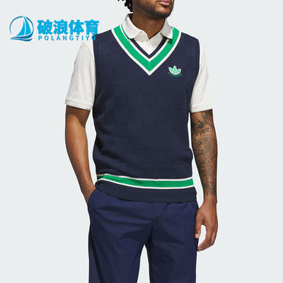 Adidas/阿迪达斯正品三叶草男士无袖高尔夫运动针织马甲JN9736