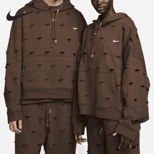 Nike/耐克正品Jacquemus Swoosh 男女加绒连帽卫衣FJ3482-259