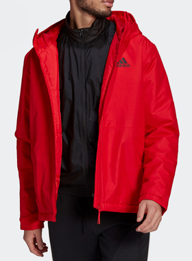 Adidas/阿迪达斯正品新款男子运动休闲连帽棉服外套GN3236