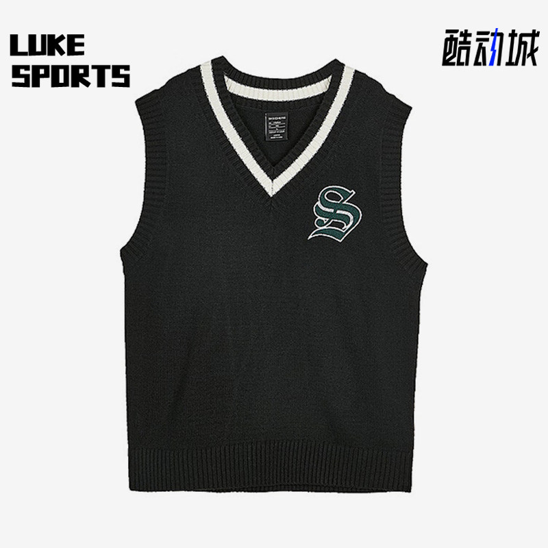 Skechers/斯凯奇正品新款男女同款V领无袖套头舒适运动背心马甲