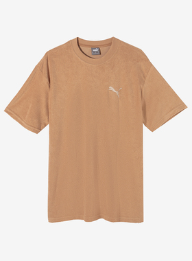 Puma/彪马正品TOWELING TEE男士透气毛巾布宽松休闲圆领短袖