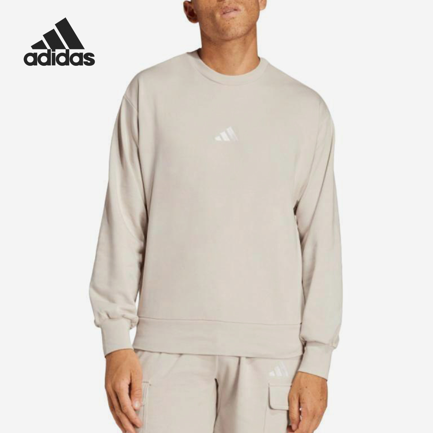 Adidas/阿迪达斯官方正品2025春新款男士针织圆领运动卫衣IN6087