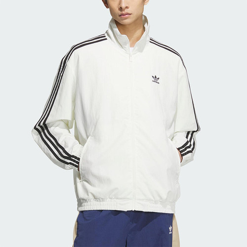 Adidas/阿迪达斯正品三叶草男士经典立领三条纹梭织外套KC1455