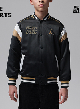 Nike/耐克正品JORDAN大童休闲拼接刺绣立领运动外套IU5375-010