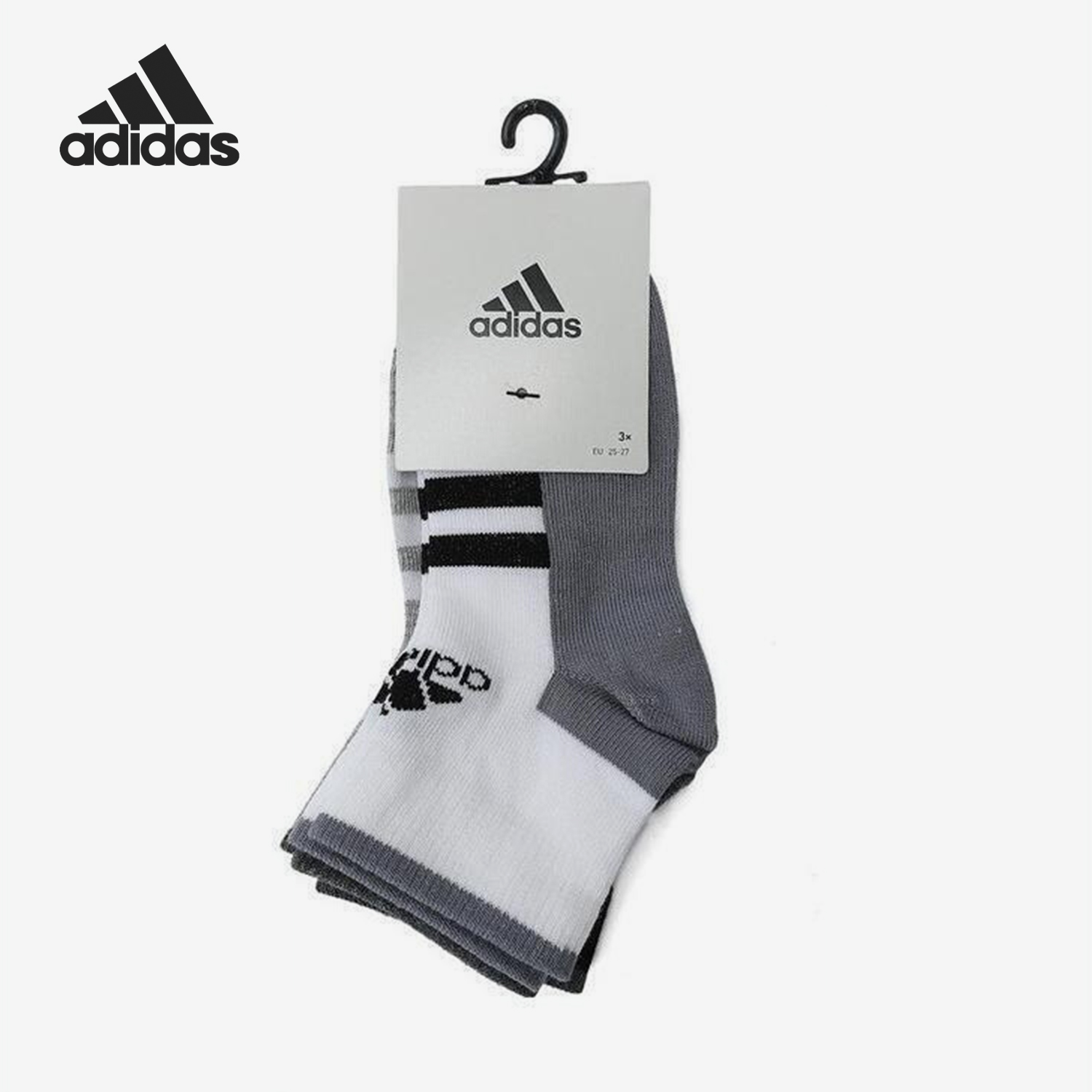 Adidas/阿迪达斯正品当季新款儿童短袜潮流袜子三双装IM5190