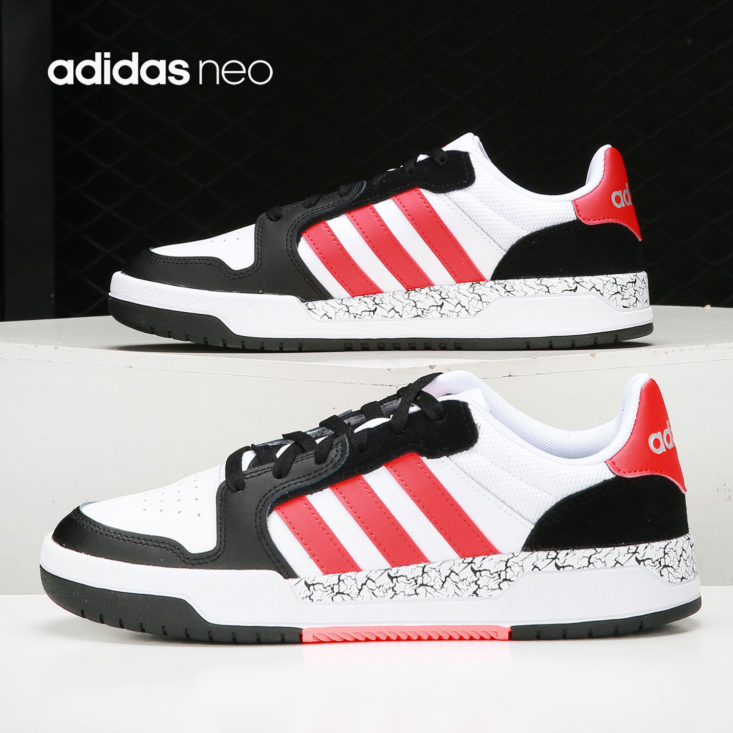 阿迪达斯neo男子低帮fz1117板鞋