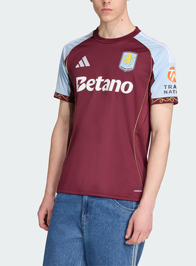 Adidas/阿迪达斯正品AVFC H JSY男士训练足球运动拼接短袖JN8061