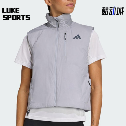 Adidas/阿迪达斯正品2025秋季款女士梭织保暖跑步棉马甲JP3848