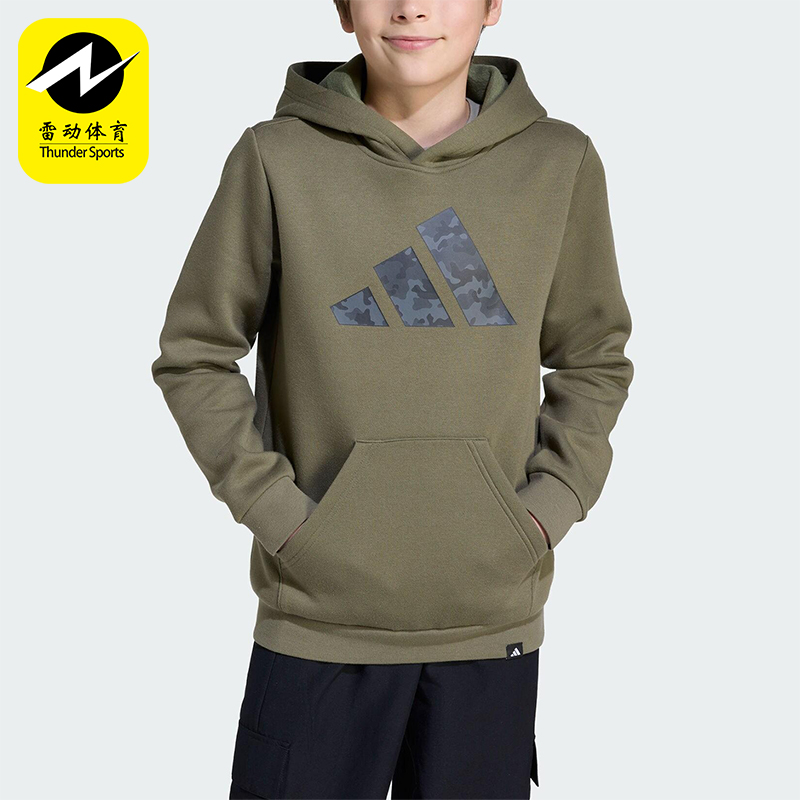 Adidas/阿迪达斯正品J CAMO HD大童休闲抓绒复古运动卫衣JV5127