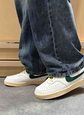 Nike/耐克 COURT VISION 男女帆白绿复古减震低帮板鞋 FD0320-133