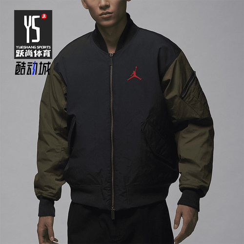 耐克男士运动拼接印花保暖棉服