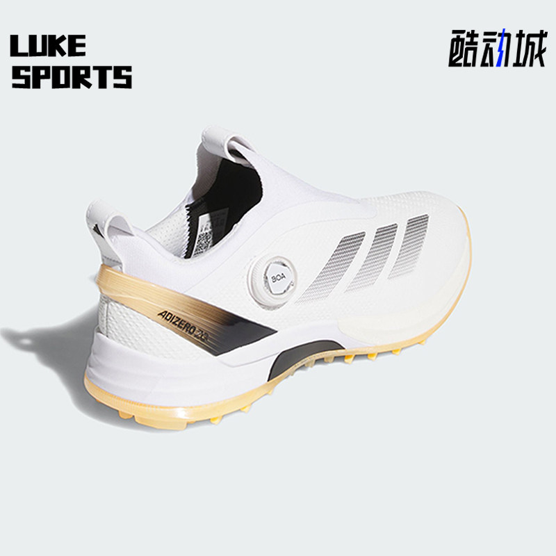 Adidas/阿迪达斯正品ADIZEROZG新款男经典白黄色高尔夫鞋HQ5052