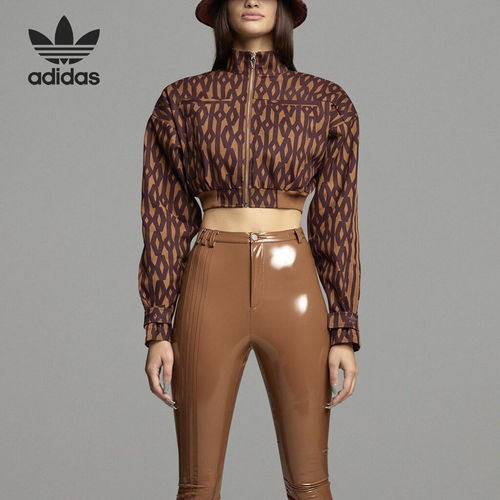 Adidas/阿迪达斯正品三叶草短款女士印花立领运动夹克HB8423